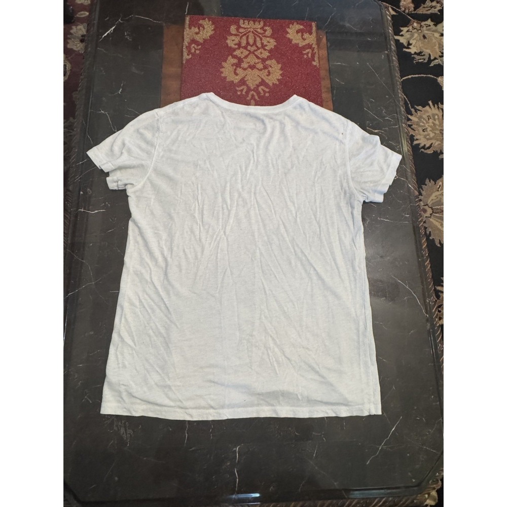 American Eagle T Shirt Mens Size M White Legend T Classic Fit Slub Knit Logo - Picture 5 of 9
